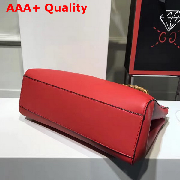 Gucci Nymphea Leather Top Handle Bag in Red Leather Replica