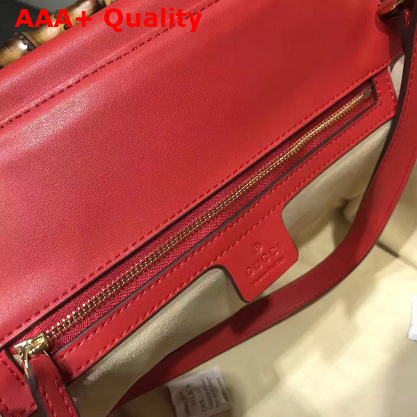 Gucci Nymphea Leather Top Handle Bag in Red Leather Replica