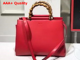 Gucci Nymphea Leather Top Handle Bag in Red Leather Replica