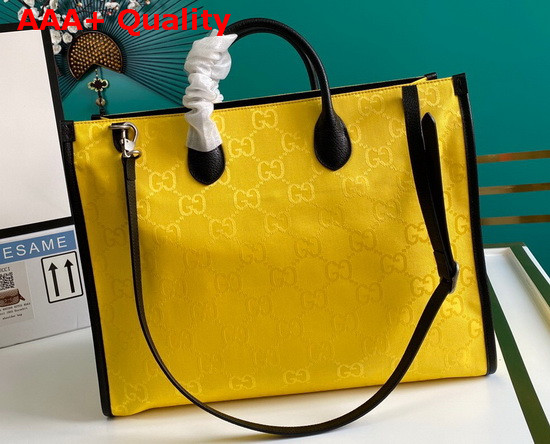 Gucci Off The Grid Tote Bag Yellow GG Econyl 630353 Replica