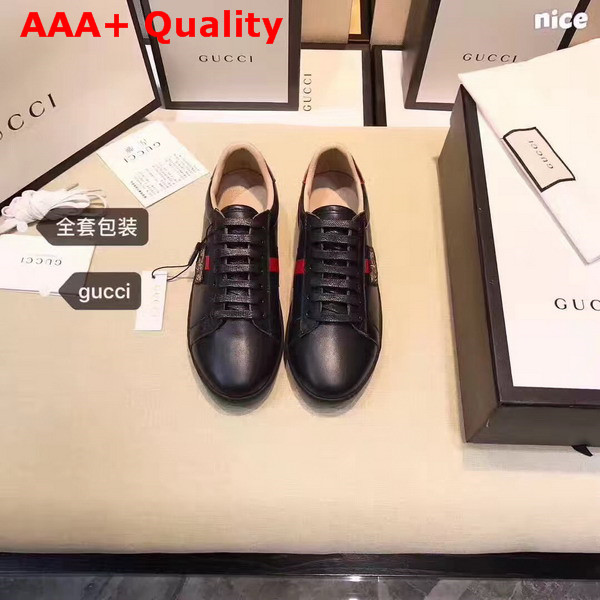 Gucci Online Exclusive Ace Sneaker Black Leather Replica