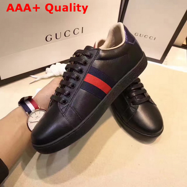 Gucci Online Exclusive Ace Sneaker Black Leather Replica