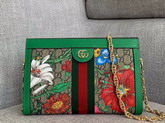 Gucci Online Exclusive Ophidia GG Flora Small Shoulder Bag Green and GG Supreme Flora 503877