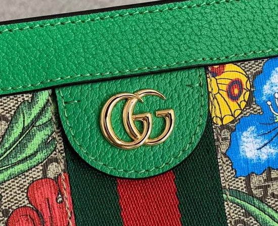 Gucci Online Exclusive Ophidia GG Flora Small Shoulder Bag Green and GG Supreme Flora 503877