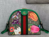 Gucci Online Exclusive Ophidia GG Flora Small Shoulder Green and GG Supreme Flora 499621