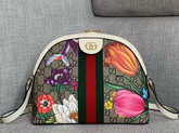 Gucci Online Exclusive Ophidia GG Flora Small Shoulder White and GG Supreme Flora 499621