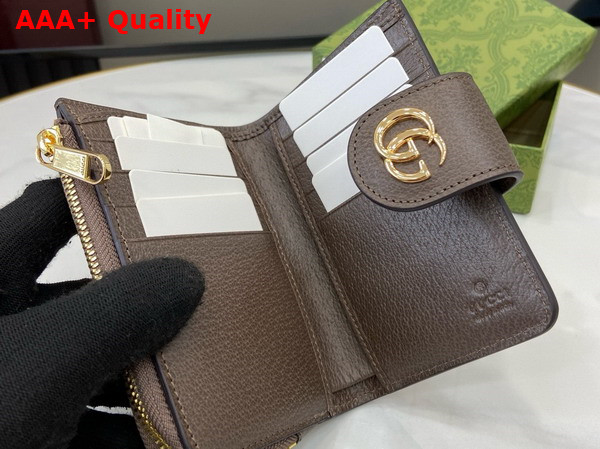 Gucci Ophidia Card Case Wallet with Web in Beige and Ebony GG Supreme Canvas 725662 Replica