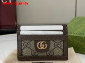 Gucci Ophidia Card Case in Beige and Ebony GG Supreme Canvas 523159 Replica