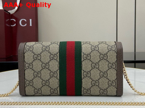 Gucci Ophidia Chain Wallet with Web in Beige and Ebony GG Supreme Canvas 772309 Replica