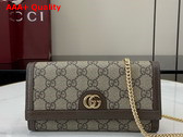 Gucci Ophidia Chain Wallet with in Beige and Ebony GG Supreme Canvas 772309 Replica