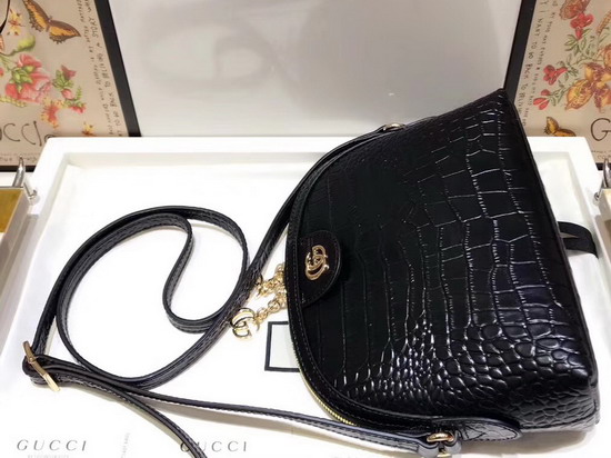 Gucci Ophidia Crocodile Small Shoulder Bag Black Crocodile