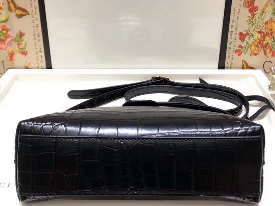 Gucci Ophidia Crocodile Small Shoulder Bag Black Crocodile