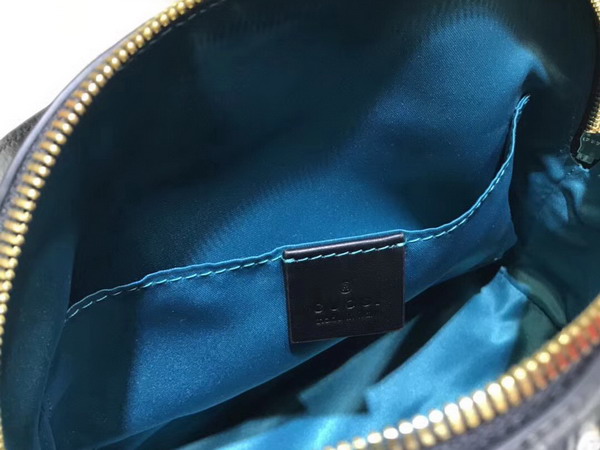 Gucci Ophidia Embroidered Small Shoulder Bag in Blue Suede