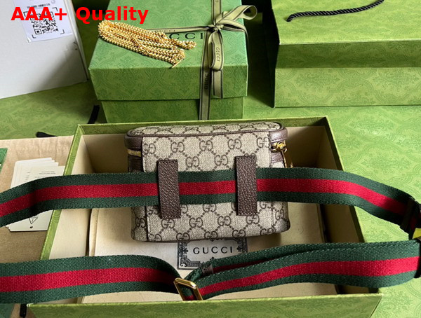 Gucci Ophidia GG Belt Bag in Beige and ebony GG Supreme Canvas 699765 Replica