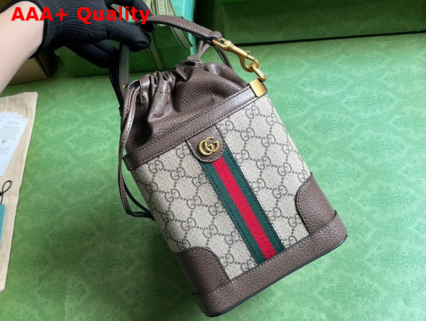 Gucci Ophidia GG Bucket Bag in Beige and Ebony GG Supreme Canvas 752583 Replica