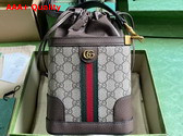 Gucci Ophidia GG Bucket Bag in Beige and Ebony GG Supreme Canvas 752583 Replica