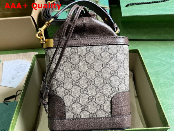 Gucci Ophidia GG Bucket Bag in Beige and Ebony GG Supreme Canvas 752583 Replica