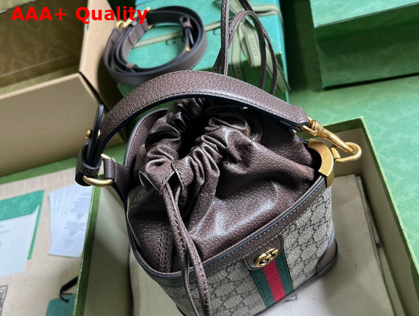 Gucci Ophidia GG Bucket Bag in Beige and Ebony GG Supreme Canvas 752583 Replica