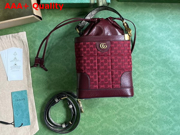 Gucci Ophidia GG Bucket Bag in Bordeaux GG Fabric 752583 Replica