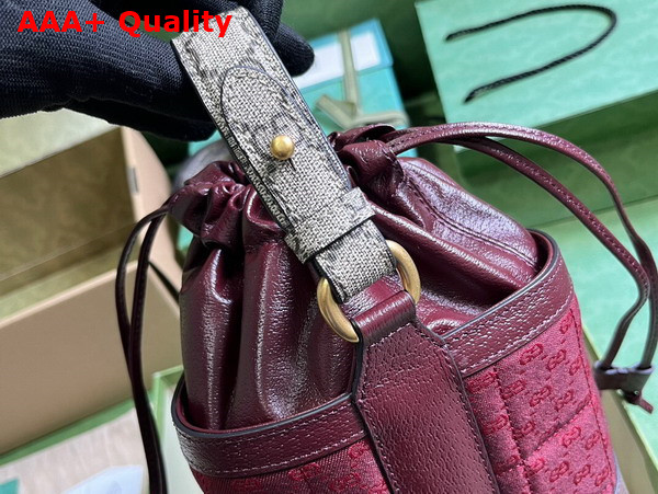 Gucci Ophidia GG Bucket Bag in Bordeaux GG Fabric 752583 Replica