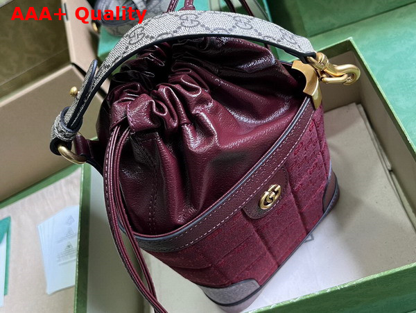 Gucci Ophidia GG Bucket Bag in Bordeaux GG Fabric 752583 Replica