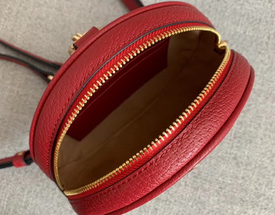 Gucci Ophidia GG Flora Mini Round Shoulder Bag Red 550618