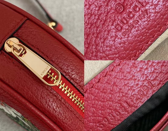 Gucci Ophidia GG Flora Mini Round Shoulder Bag Red 550618