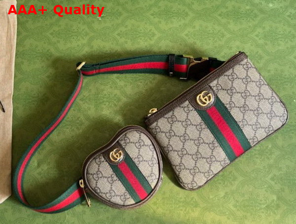 Gucci Ophidia GG Heart Utility Belt in Beige and Ebony GG Supreme Canvas 698805 Replica