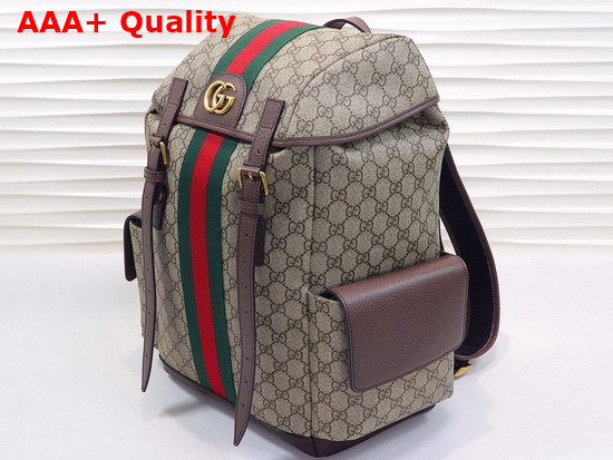 Gucci Ophidia GG Medium Backpack Beige and Ebony GG Supreme Canvas 598140 Replica