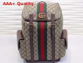 Gucci Ophidia GG Medium Backpack Beige and Ebony GG Supreme Canvas 598140 Replica