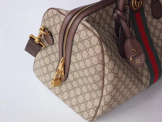 Gucci Ophidia GG Medium Carry On Duffle Beige Ebony GG Supreme Canvas 547953