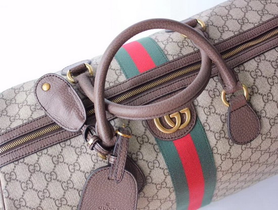 Gucci Ophidia GG Medium Carry On Duffle Beige Ebony GG Supreme Canvas 547953