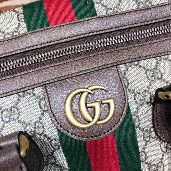 Gucci Ophidia GG Medium Carry On Duffle Beige and Ebony GG Supreme Canvas 547953