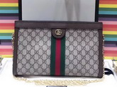 Gucci Ophidia GG Medium Shoulder Bag in GG Supreme Canvas with Inlaid Web Stripe Detail