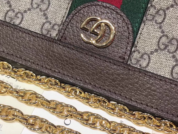 Gucci Ophidia GG Medium Shoulder Bag in GG Supreme Canvas with Inlaid Web Stripe Detail