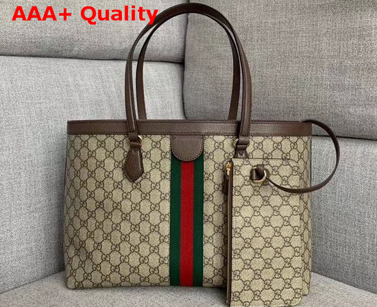 Gucci Ophidia GG Medium Tote Beige Ebony GG Supreme Canvas 631685 Replica