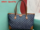 Gucci Ophidia GG Medium Tote Blue and Ivory Denim 631685 Replica