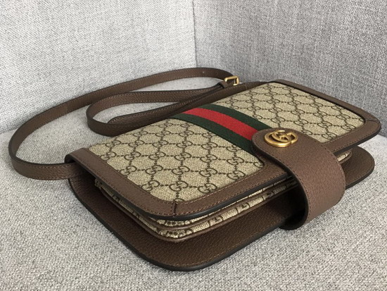 Gucci Ophidia GG Messenger Bag 548304 Beige Ebony GG Supreme Canvas