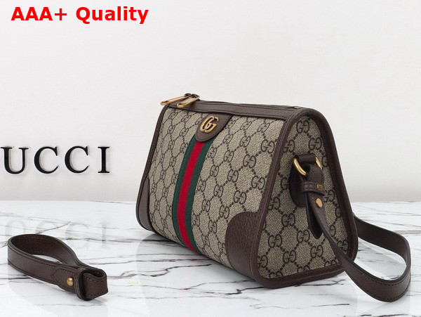 Gucci Ophidia GG Messenger Bag in Beige and Ebony GG Supreme Canvas 752581 Replica