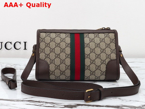 Gucci Ophidia GG Messenger Bag in Beige and Ebony GG Supreme Canvas 752581 Replica