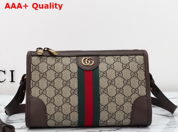 Gucci Ophidia GG Messenger Bag in Beige and Ebony GG Supreme Canvas 752581 Replica