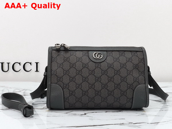 Gucci Ophidia GG Messenger Bag in Grey and Black GG Supreme Canvas 752581 Replica