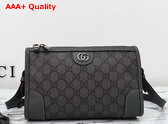 Gucci Ophidia GG Messenger Bag in Grey and Black GG Supreme Canvas 752581 Replica