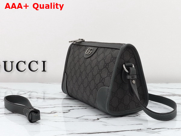 Gucci Ophidia GG Messenger Bag in Grey and Black GG Supreme Canvas 752581 Replica