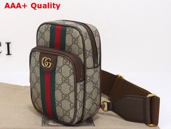 Gucci Ophidia GG Mini Bag in Beige and Ebony GG Supreme Canvas 752565 Replica