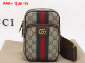 Gucci Ophidia GG Mini Bag in Beige and Ebony GG Supreme Canvas 752565 Replica