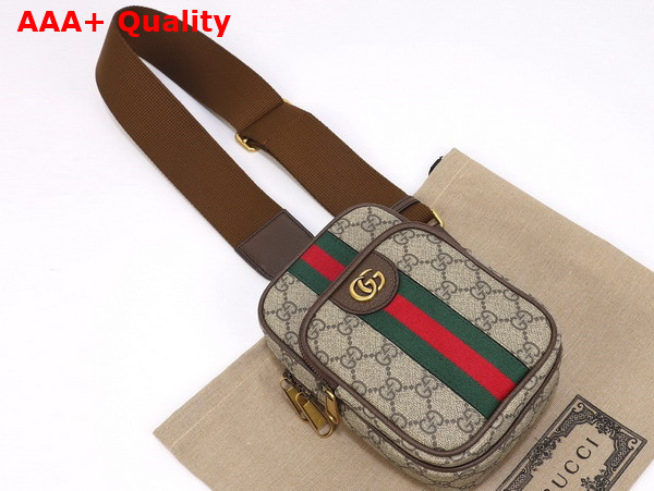 Gucci Ophidia GG Mini Bag in Beige and Ebony GG Supreme Canvas 752565 Replica