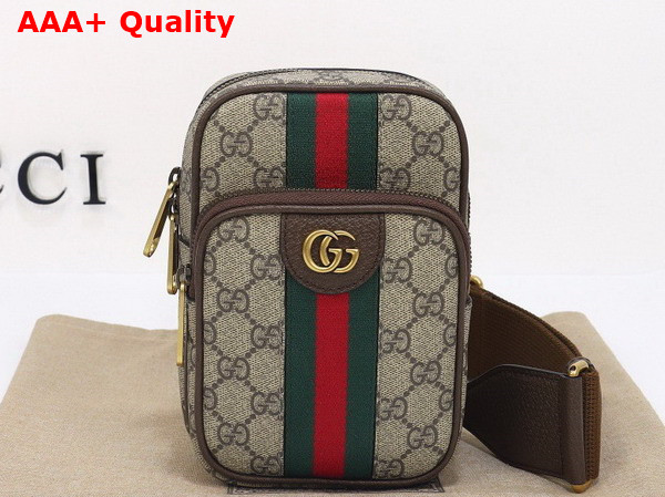 Gucci Ophidia GG Mini Bag in Beige and Ebony GG Supreme Canvas 752565 Replica