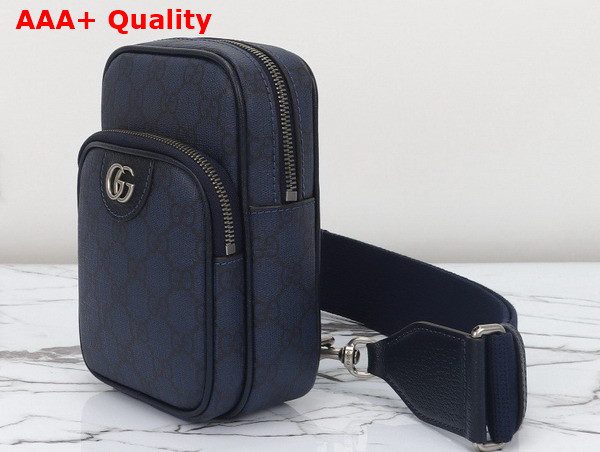 Gucci Ophidia GG Mini Bag in Blue and Dark Blue GG Supreme Canvas 752565 Replica