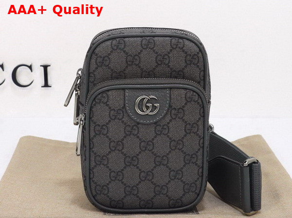 Gucci Ophidia GG Mini Bag in Grey and Black GG Supreme Canvas 752565 Replica